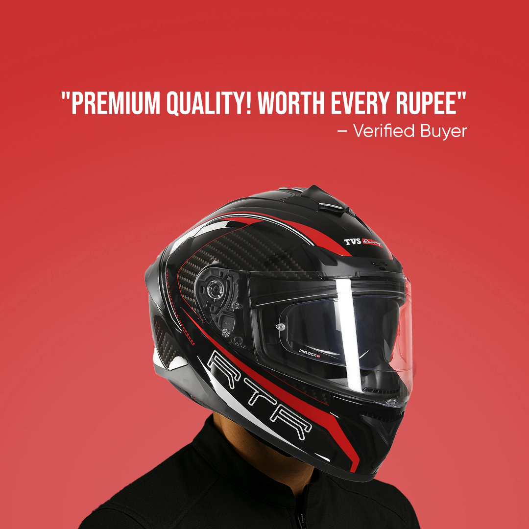 TVS Racing Hurricane Helmet Full-Face, Aerodynamic Design